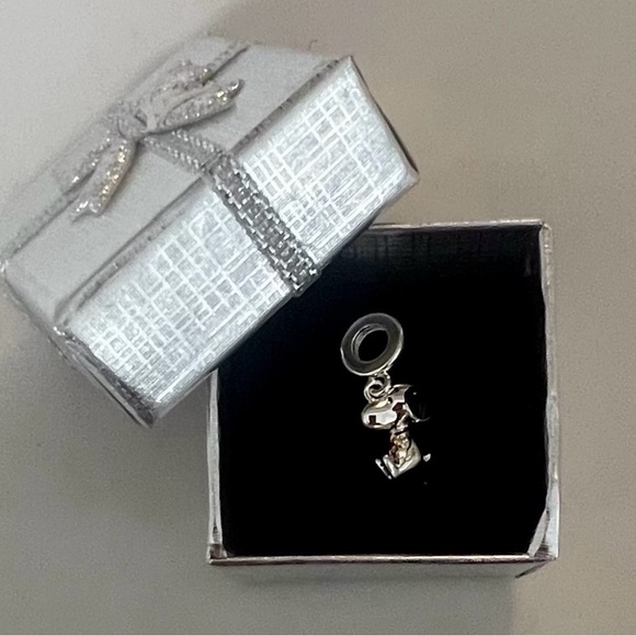 Peanuts SNOOPY & WOODSTOCK Sterling Silver S925 Dangle Charm with Gift Box NEW - Picture 8 of 9